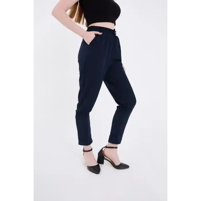 Kadın Tam Kalıp Basic Eşofman Pantolon - Lacivert