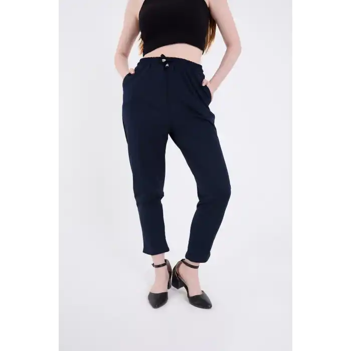 Kadın Tam Kalıp Basic Eşofman Pantolon - Lacivert