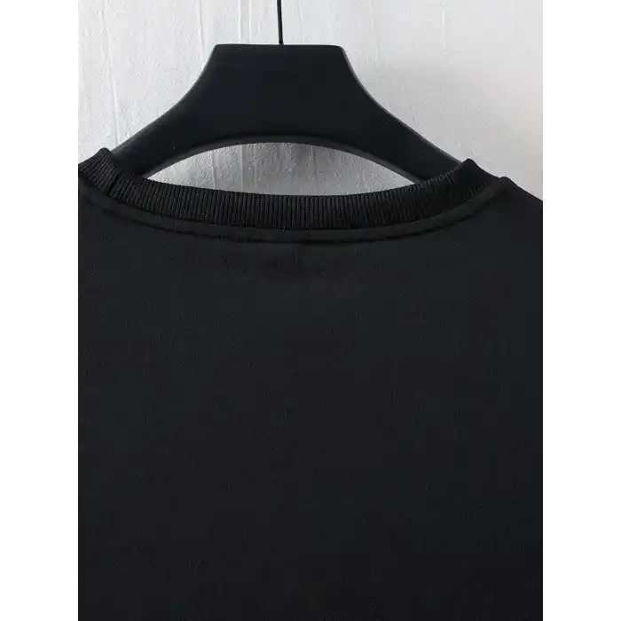LB Ön Arka Baskılı Oversize Bisiklet Yaka Yazlık T-shirt - Siyah