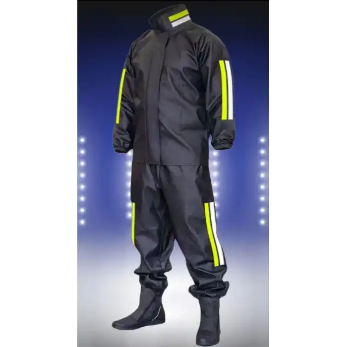 Motorcu Kurye Su Geçirmez Yağmurluk Takım - Siyah