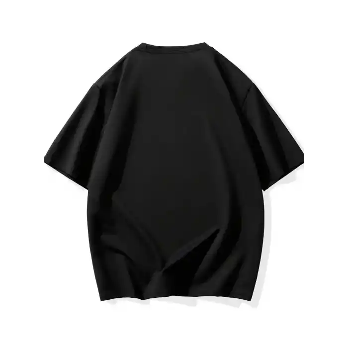 Neden Bana Bakıyorsun? Komik Kedi Grafik Tişört - Dijital Baskılı Siyah Bol Kesim Streetwear Tişört, Erkekler için Dört Mevsim Günlük Gömlek - Siyah