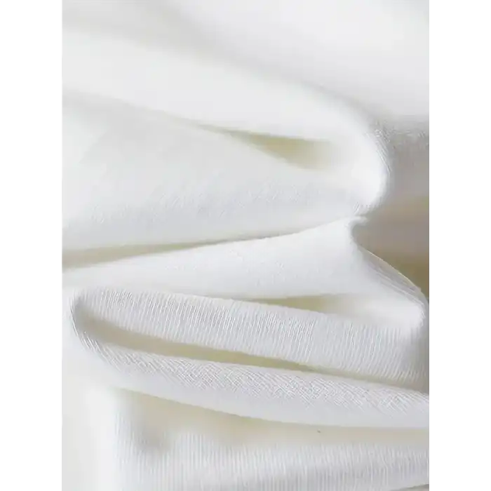 Rahat Bisiklet Yaka Tişört, Yaratıcı Karikatür Baskı - Yumuşak Polyester, Her Mevsim Giyilebilir- Beyaz