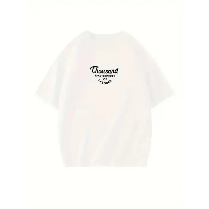 Thousand Ön Arka Baskılı Oversize Bisiklet Yaka T-shirt - Beyaz