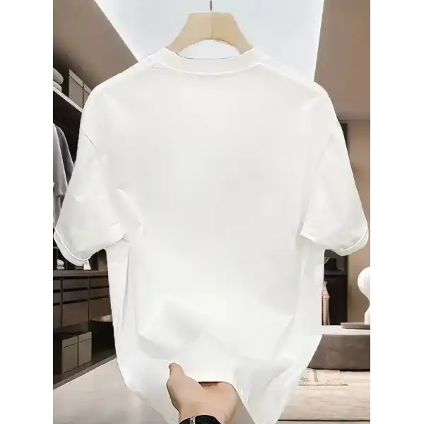 20/1 Penye Compack Özgür kuşlar Baskılı Oversize Bisiklet Yaka T-shirt - Beyaz