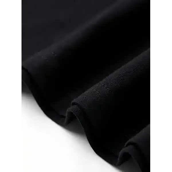 AICG Ön Arka Baskılı Bisiklet Yaka Kadın Oversize Bisiklet Yaka T-shirt - Siyah