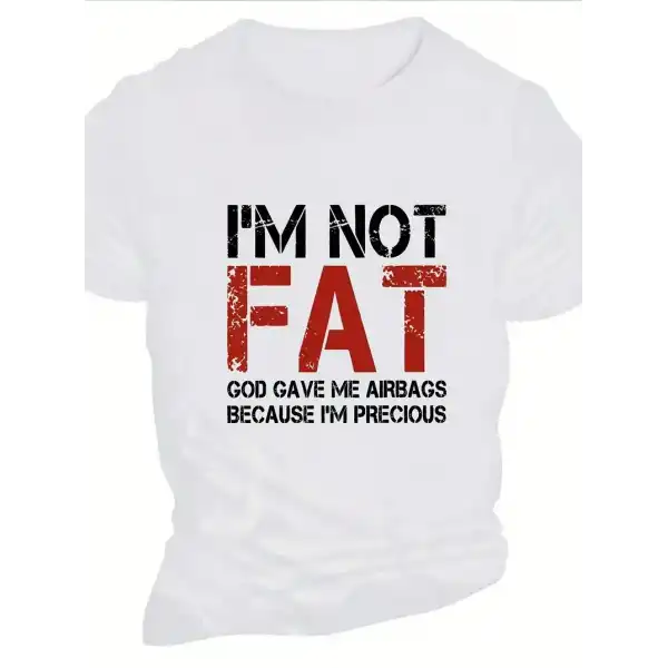 Ben Şişman Değilim Tanrı Bana Hava Yastığı Verdi Çünkü Ben Değerliyim Tişörtü - Beyaz