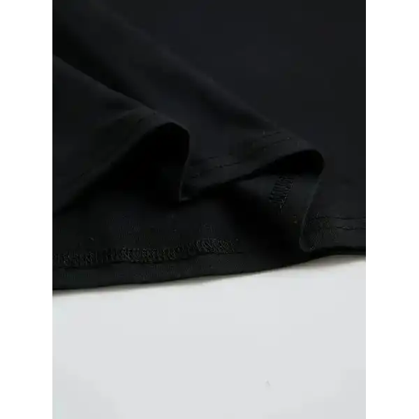 Büyük Boy Ayıcık Baskılı Bisiklet Yaka T-Shirt, İlkbahar & Yaz İçin Rahat Kısa Kollu T-Shirt, Kadın Giyim - Siyah