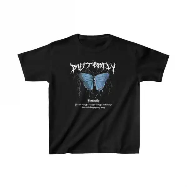 Çocuk Kız Baskılı T-Shirt - Siyah