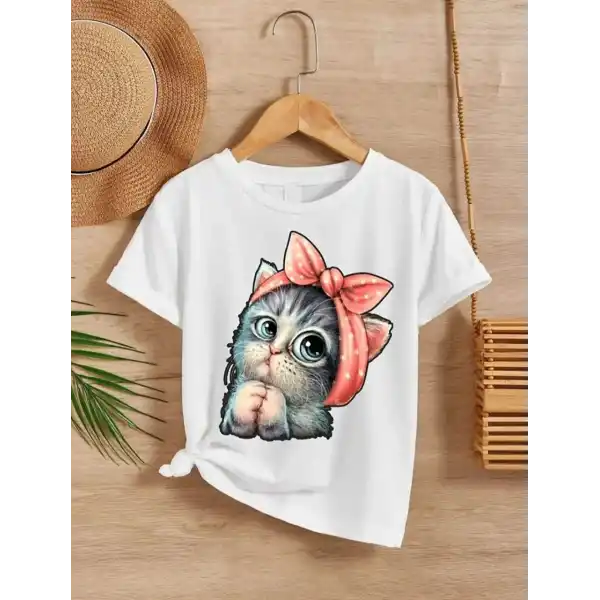 Çocuk Unisex Baskılı T-Shirt - Beyaz