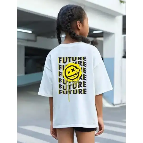 Çocuk Unisex Baskılı T-Shirt - Beyaz