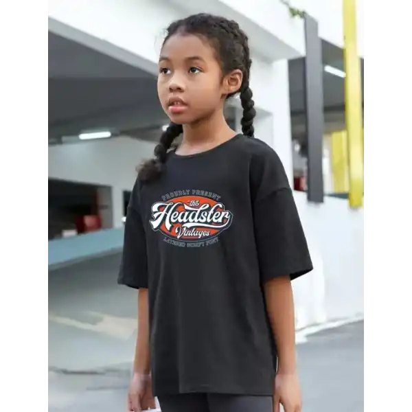 Çocuk Unisex Baskılı T-Shirt-Siyah