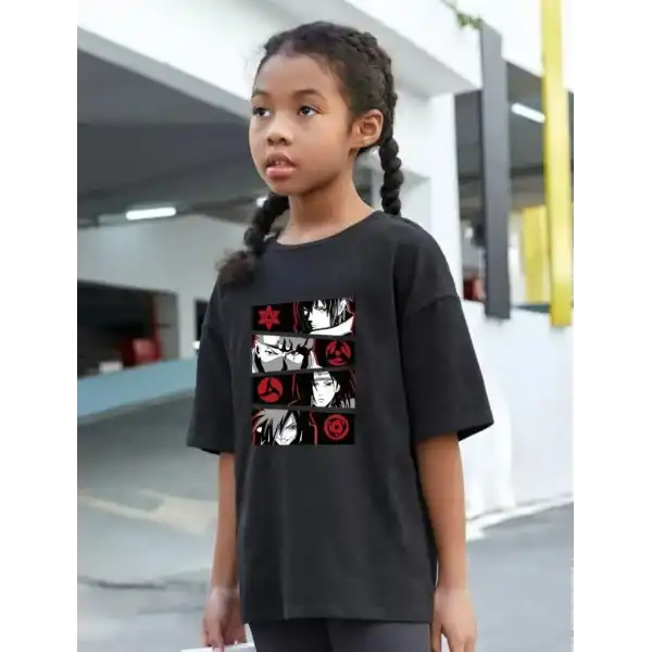 Çocuk Unisex Baskılı T-Shirt - Siyah