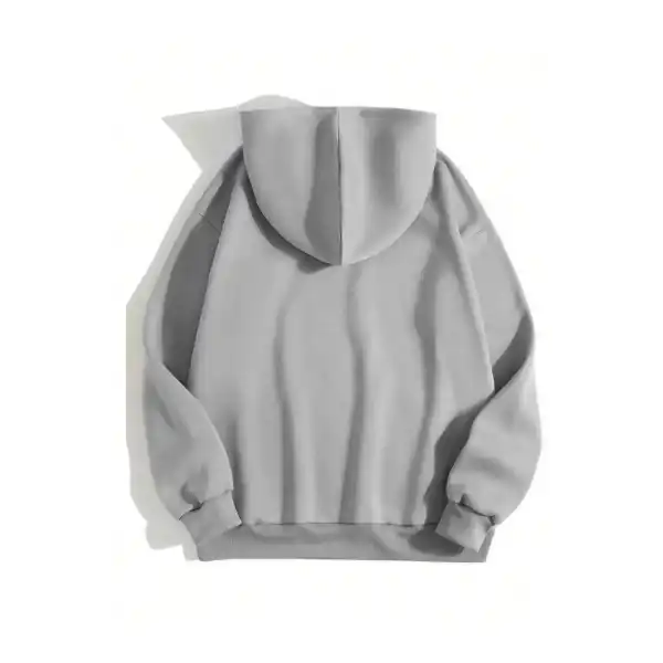 Erkek 3 İplik Pamuklu Kapüşonlu Kanguru Cepli Sweatshirt Hoodie - Boyalı Gri