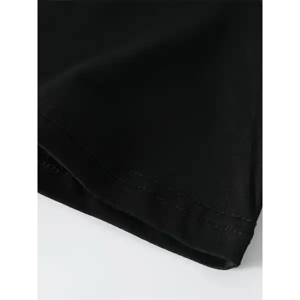 Erkek Baskılı Tişört Kısa Kol Bisiklet Yaka Oversize T-Shirt - - Siyah