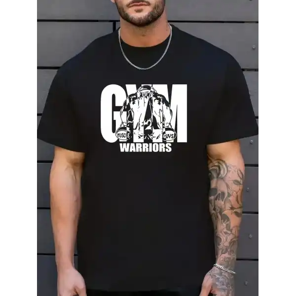 Erkek Baskılı Tişört Kısa Kol Bisiklet Yaka Regular fit Rahat kalıp T-Shirt - Siyah