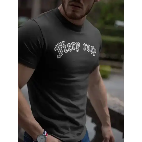 Erkek Bisiklet Yaka Baskılı Oversize T-Shirt - Siyah