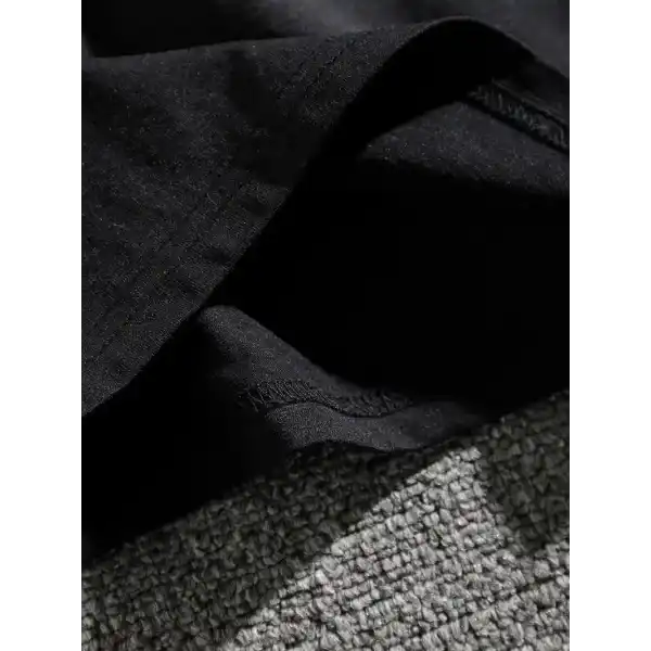 Erkek Dağ Grafikli Tişört, Yaz için Büyük Beden Rahat T-shirt - Siyah