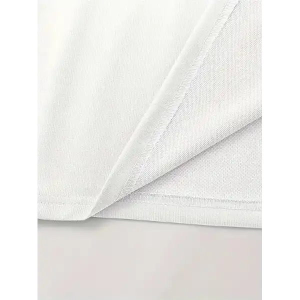 Erkek LB Baskılı Tişört Bisiklet Yaka Kısa Kol T-shirt - Beyaz