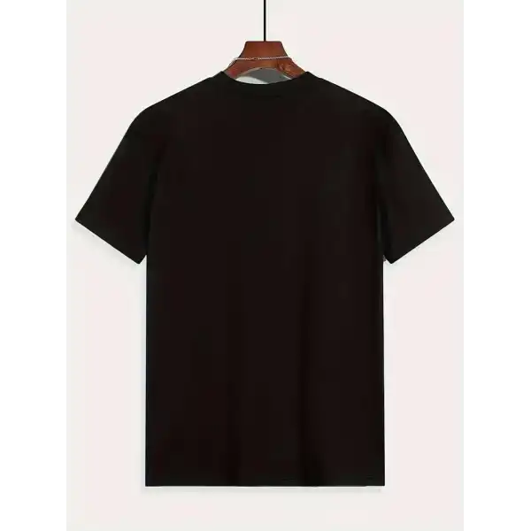 Erkek Tişört Araba Baskılı Kısa kol t-shirt - Siyah