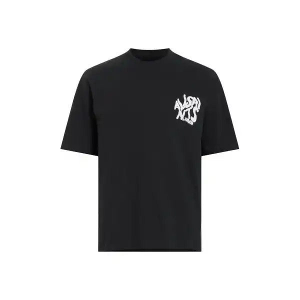 Erkek Tişört Baskılı Oversize Kısa kol T-shirt - Siyah