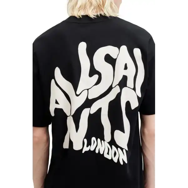 Erkek Tişört Baskılı Oversize Kısa kol T-shirt - Siyah