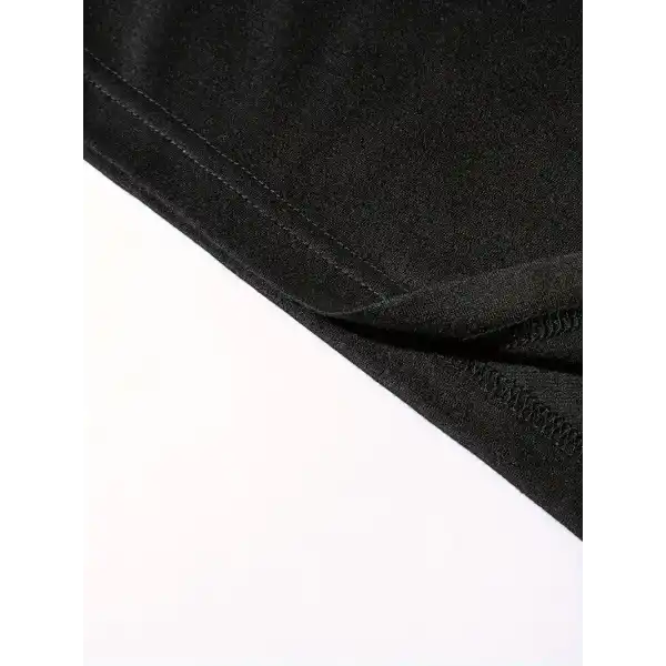 Eşsiz Baskı Tasarımlı Şık Büyük Beden Erkek Tişörtü - Rahat Polyester, Makinede Yıkanabilir, Yuvarlak Yaka - Her Mevsim İçin Mükemmel - Siyah