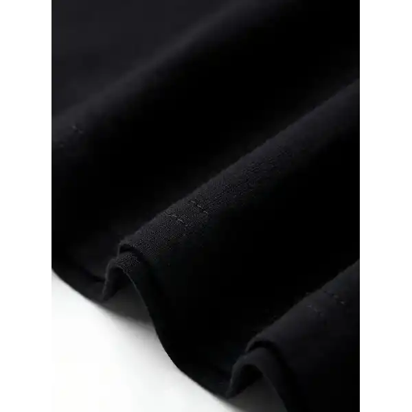 Geniş Kesim Pamuklu Tişört - GANDHI The Project Baskılı, Siyah, Rahat Kesim, Kısa Kollu, Günlük Kıyafet, Her Gün Giyilebilecek Tişört- Siyah