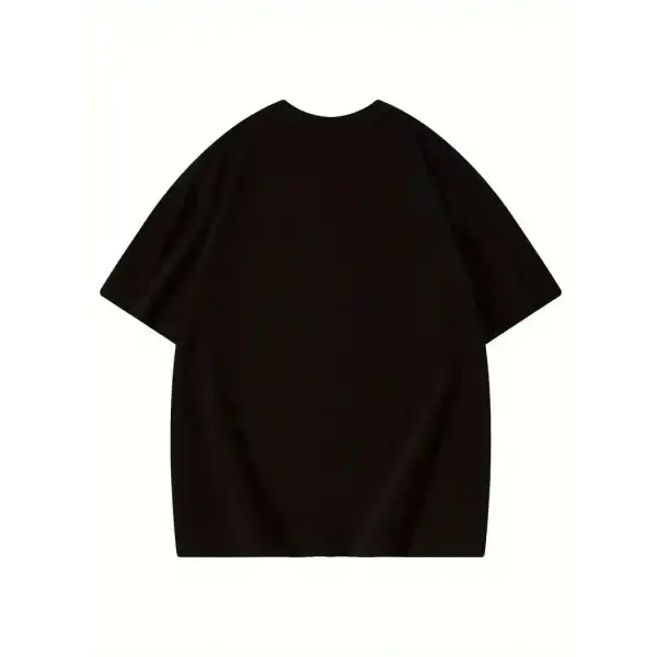 Kadın Baskılı Tişört Bisiklet yaka yazlık Kısa Kol oversize t-shirt - Siyah