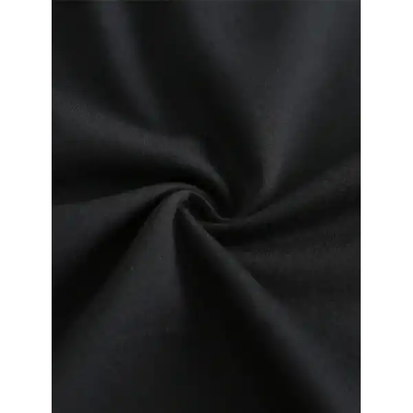 Kadın Baskılı Tişört Kısa Kol Bisiklet Yaka T-shirt - Siyah