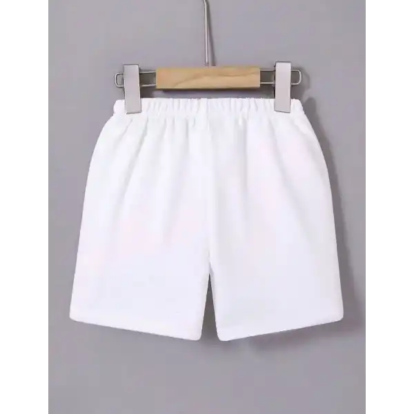 Kadın Beli Lastikli Mini Düz Şort - Beyaz