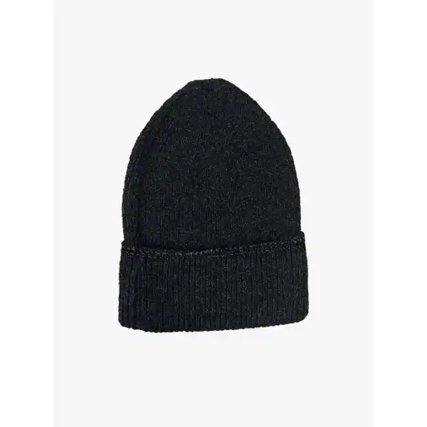 Kadın Dokuma Simli Triko Bere - Antrasit