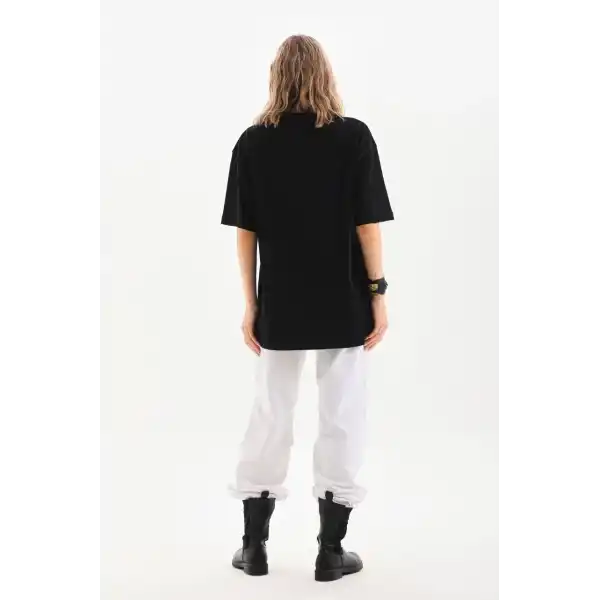 Kadın Düz  Kısa kol Penye T-shirt - Siyah