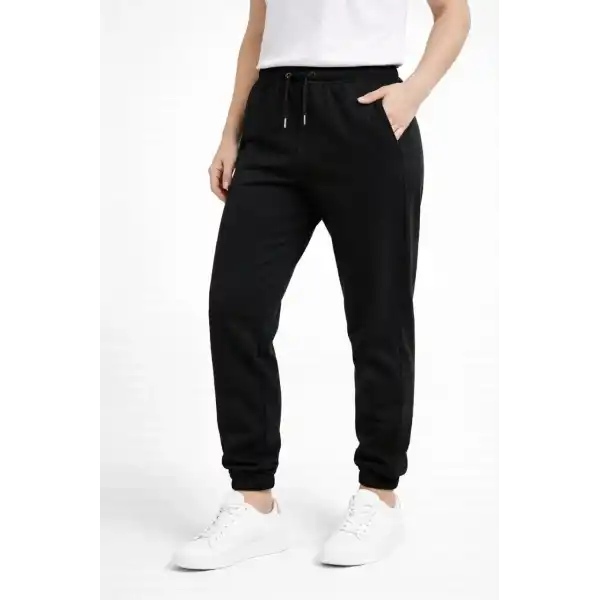 Kadın Jogger Eşofman Altı , Cepli, Paça Lastilkl ,Spor Pantolon - Siyah