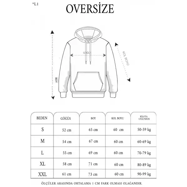Kadın Kapüşonlu Kanguru Cepli 3 İplik Pamuklu Oversize Hoodie Sweatshirt - Siyah