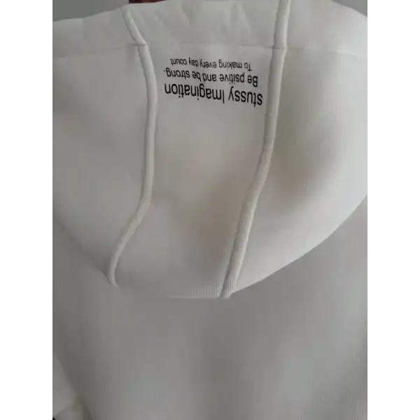 Kadın Oversize Kapüşonlu Cepli Baskılı 3 İplik Pamuklu Hoodie Sweatshirt - Beyaz