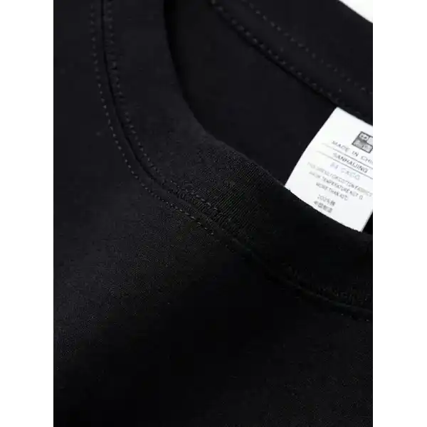 Kadın T-Shirt Bisiklet Yaka Kısa kol Baskılı Tişört - Siyah
