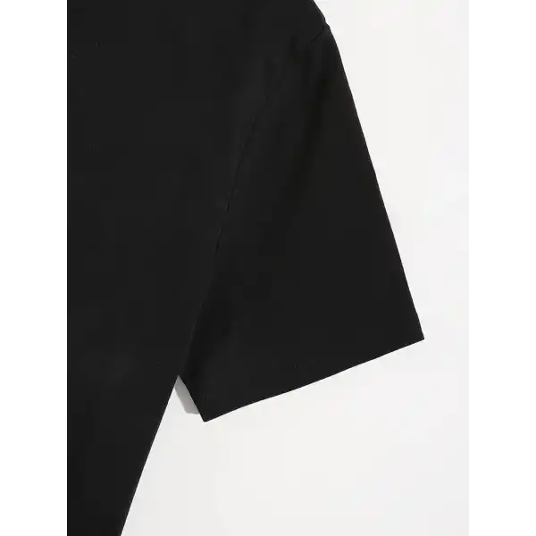 Kadın Tişört Shut up Baskılı Bisiklet Yaka Kısa Kol T-shirt - Siyah