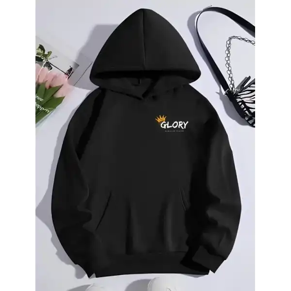 Kışlık Üç İplik Kapüşonlu SweatShirt - Siyah