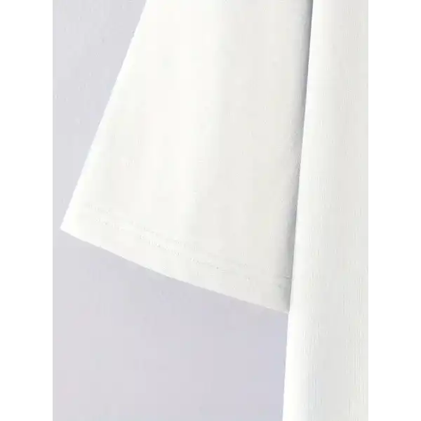 No Risk No Story Baskılı Oversize Bisiklet Yaka T-shirt - Beyaz