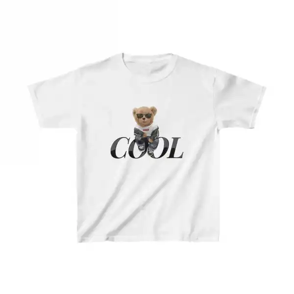 Unisex Çocuk Baskılı T-Shirt - Beyaz