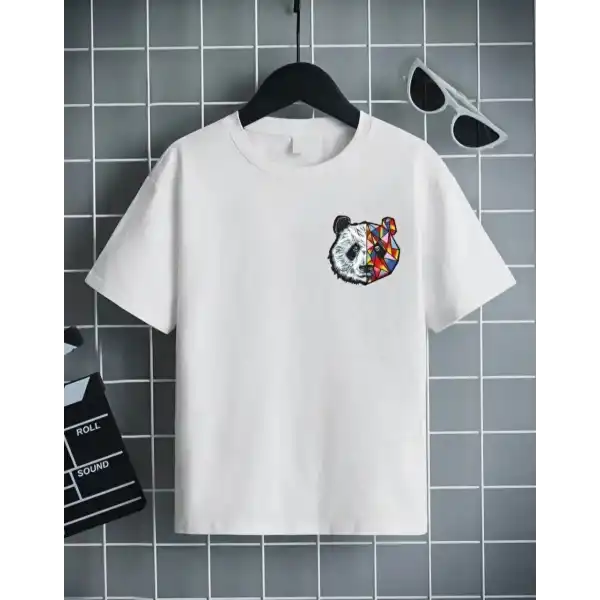 Unisex Çocuk Baskılı T-Shirt - Beyaz