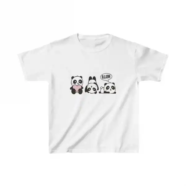 Unisex Çocuk Baskılı T-Shirt - Beyaz