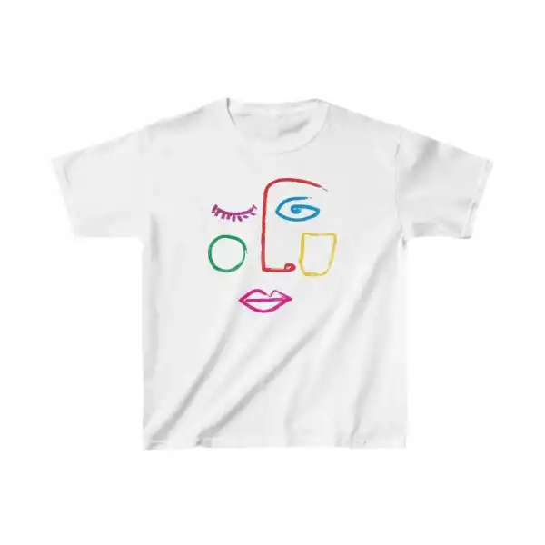 Unisex Çocuk Baskılı T-Shirt - Beyaz