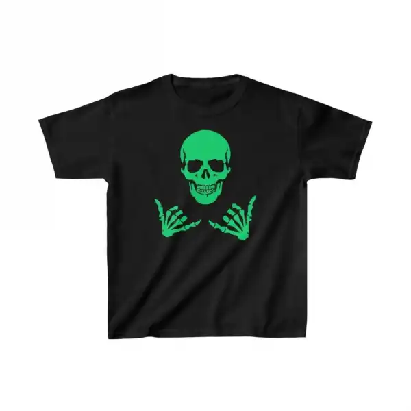 Unisex Çocuk Baskılı T-Shirt - Siyah
