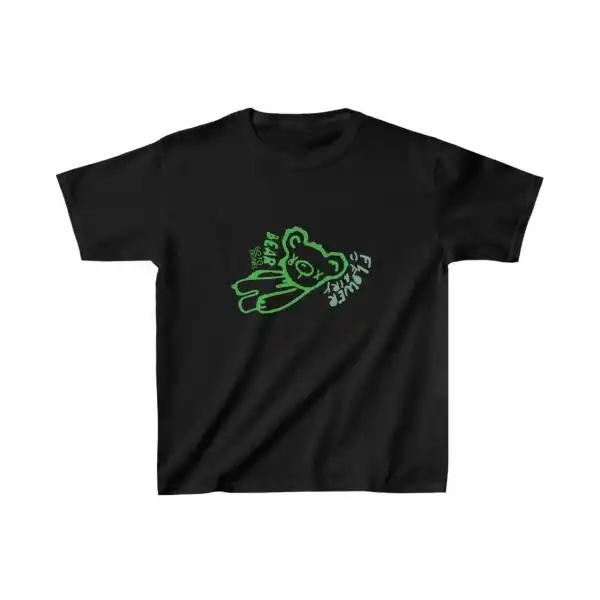 Unisex Çocuk Baskılı T-Shirt - Siyah