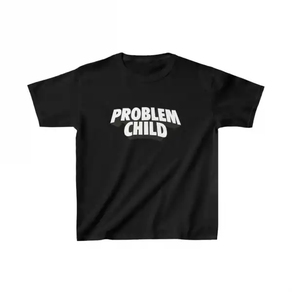 Unisex Çocuk Baskılı T-Shirt - Siyah