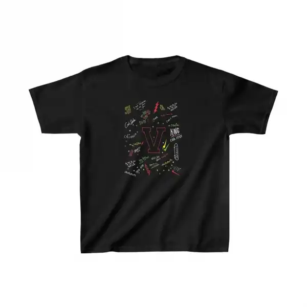Unisex Çocuk Baskılı T-Shirt - Siyah