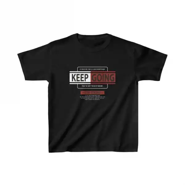 Unisex Çocuk Baskılı T-Shirt - Siyah