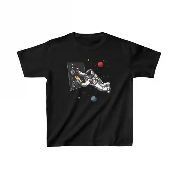 Unisex Çocuk Baskılı T-Shirt - Siyah