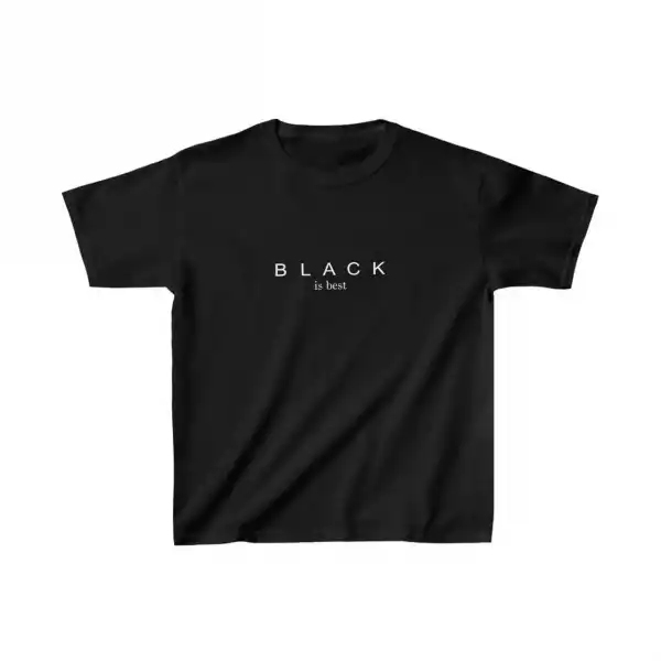 Unisex Çocuk Baskılı T-Shirt - Siyah